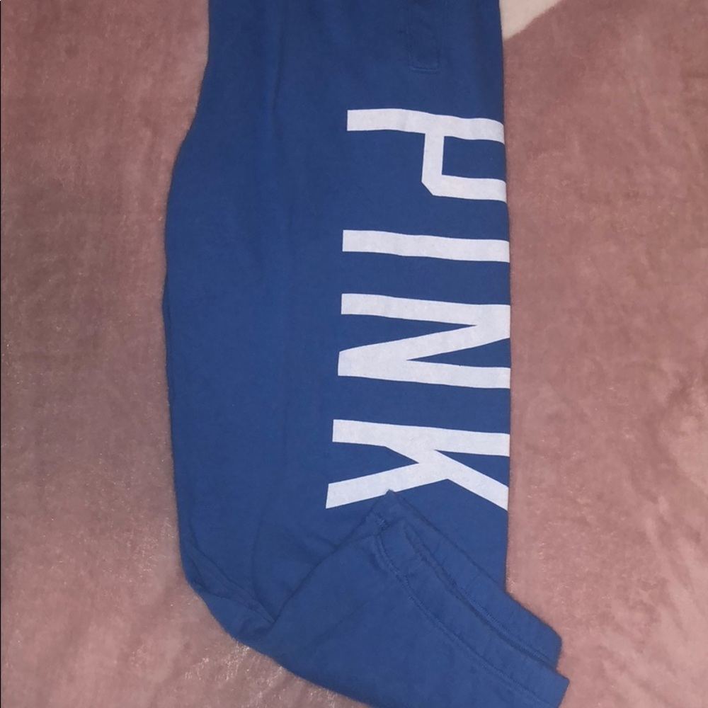 PINK blue boyfriend capri sweats 💙